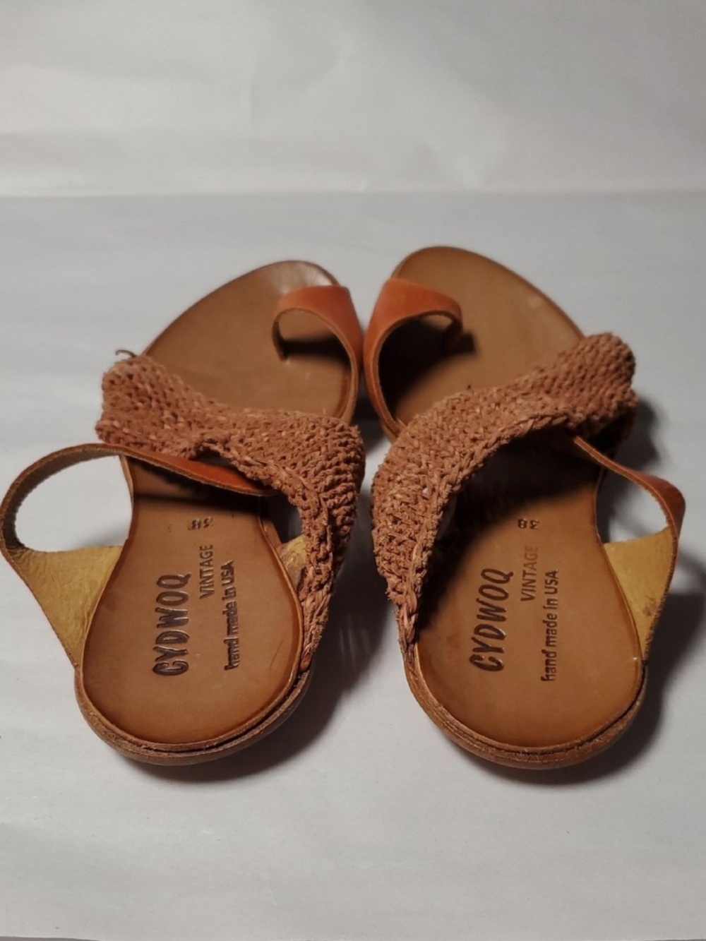 Sundance Catalog CYDWOQ Kiosk Women's Brown Woven Leather Sandals Size 38 BoHoSu - Picture 4 of 8